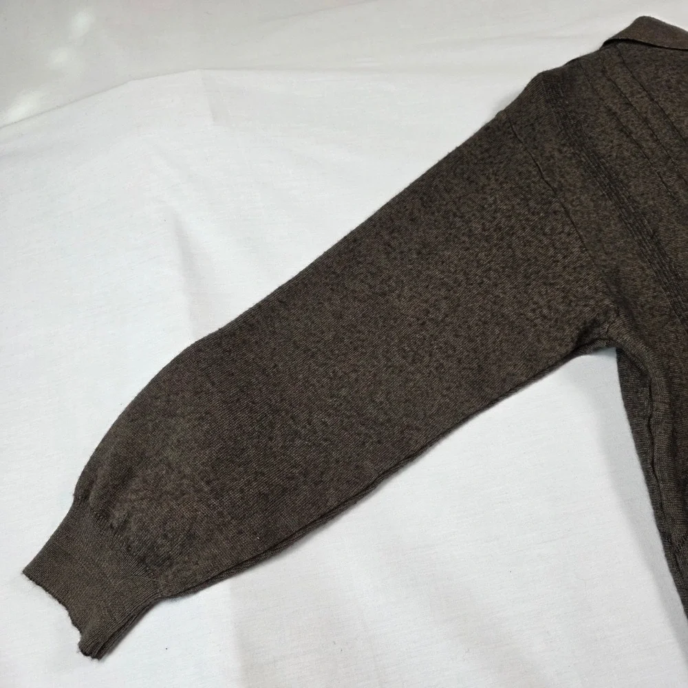 VTG Bachrach Wool Quarter Zip Pullover Sweater Mens Large Coogi Style Italy Made